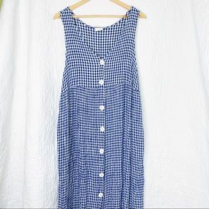 Blue and white checkered Dividends Maternity Dress